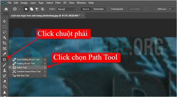 Cách xóa Logo trong Photoshop