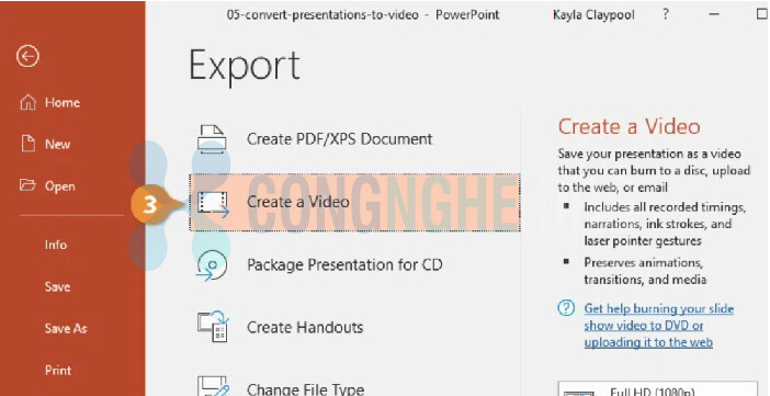 cách tạo video trên powerpoint